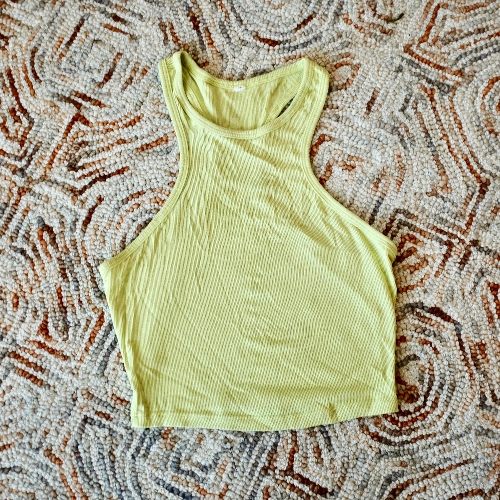 LULULEMON Cropped Tank Top Yellow Size XS Racer back